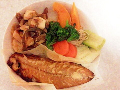 鯖の粕漬けと蒸し野菜の健康ワンプレート